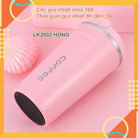 Cốc giữ nhiệt COFFEE  380ml hàng nhập khẩu cao cấp LK 2002-giữ nhiệt từ 6h-16h
