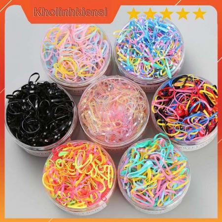 Hộp 500 dây thun buộc tóc cho bé gái
